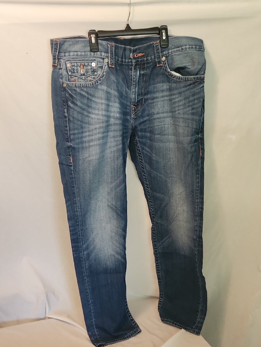 True Religion Men’s Straight Jeans in Faded Blue